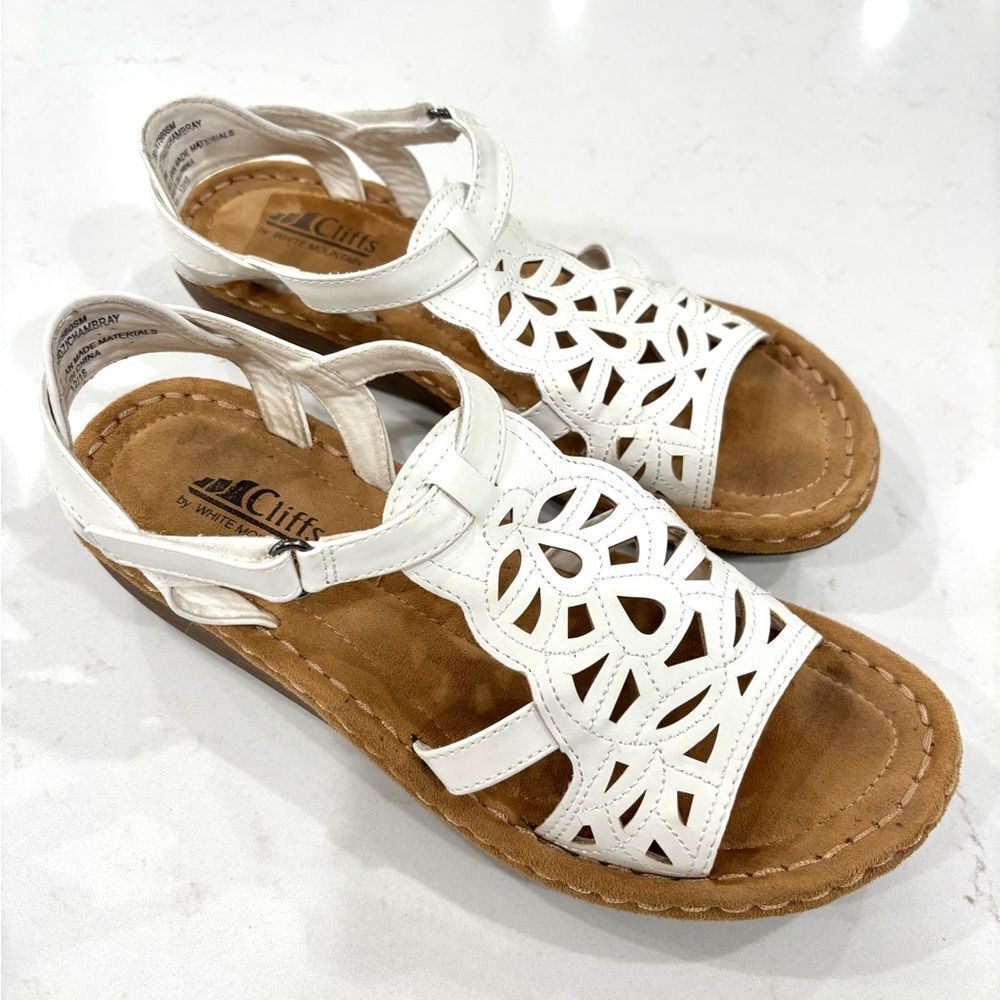 Cliffs by White Mountain Women's White Cutout Sandals